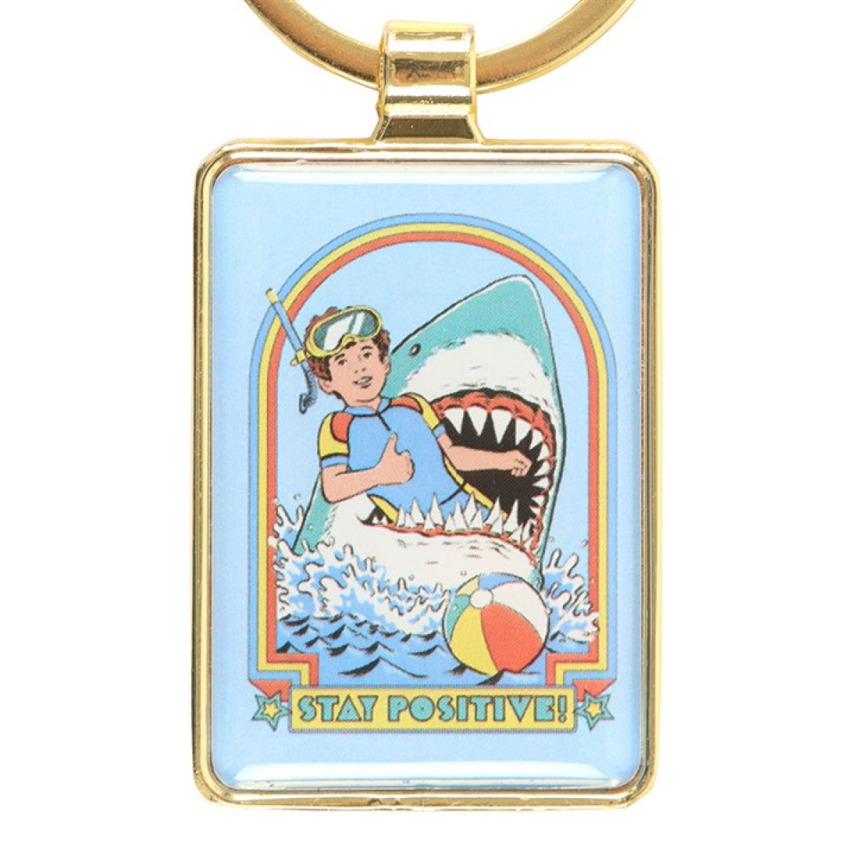 Stay Positive Keyring by Steven Rhodes