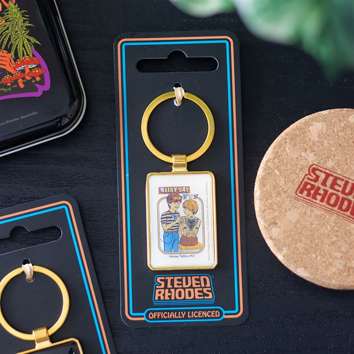 Rainy Day Fun Keyring by Steven Rhodes
