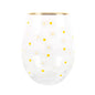 All Over Daisy Print Stemless Wine Glass