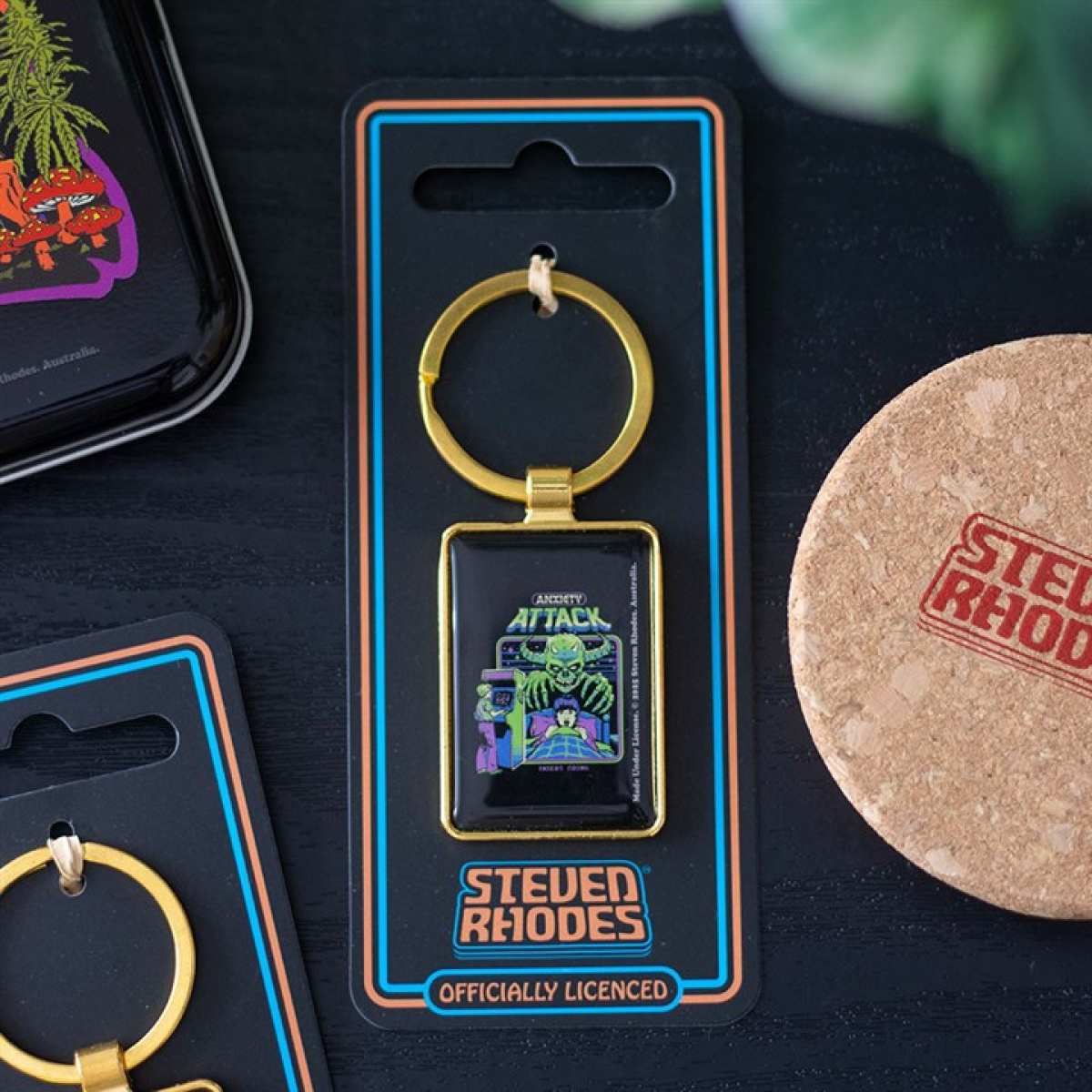 Anxiety Attack Keyring by Steven Rhodes